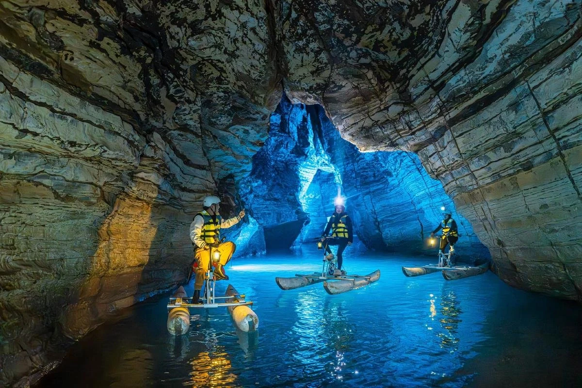 Underground expedition (Zhangguan Water Cave) → Guanghuan Garden City → Longmenhao → Xiahaoli → city hotel