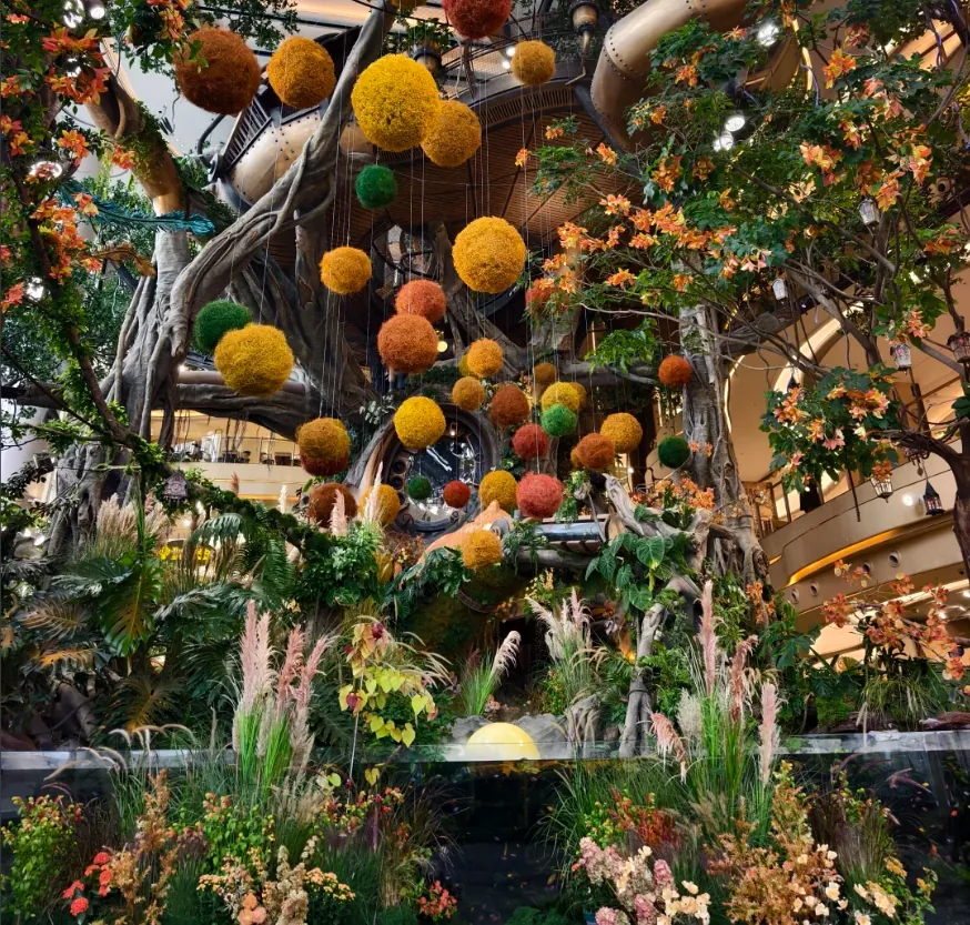 A commercial complex that grew inside a park — a new natural-and-retail landmark