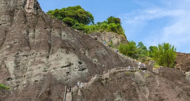 Climb Tianyou Peak for a full view of the Nine-Bend Stream