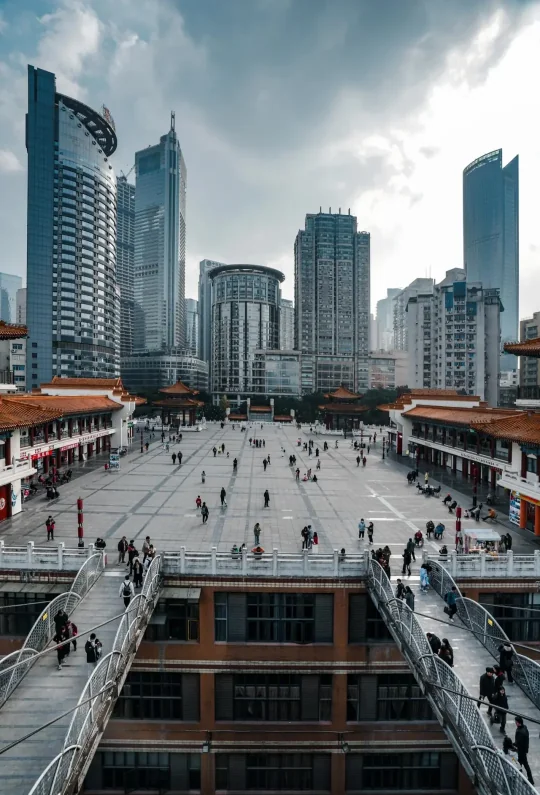 Ground floor a plaza, 22nd floor also a plaza — a textbook of Chongqing's fantastical topography