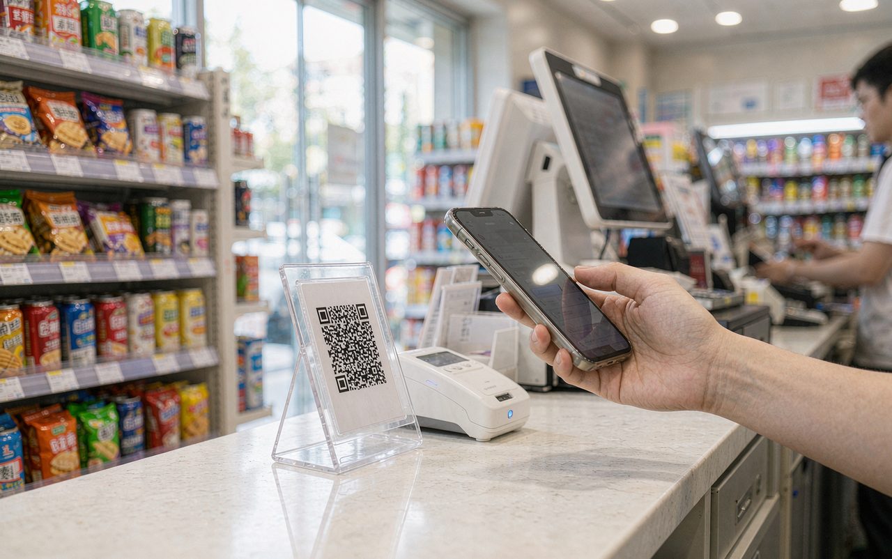 QR code payment at a Chinese convenience store
